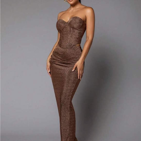 SHEIN Brown Glittery skirt Set - Size Small - Picture 6 of 6